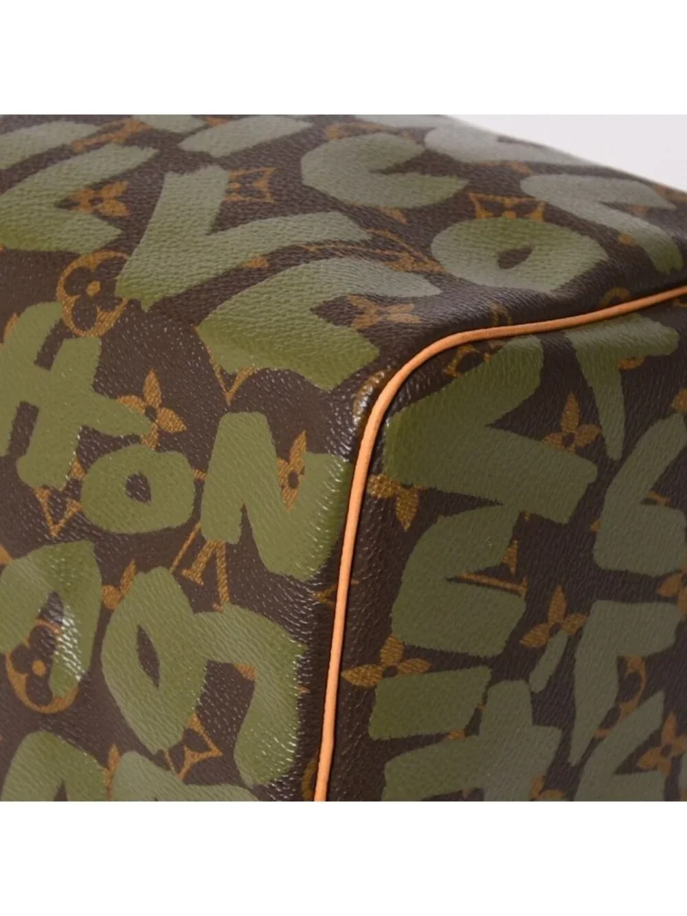 Louis Vuitton Handbag Speedy 30 Monogram Graffiti Khaki Gold